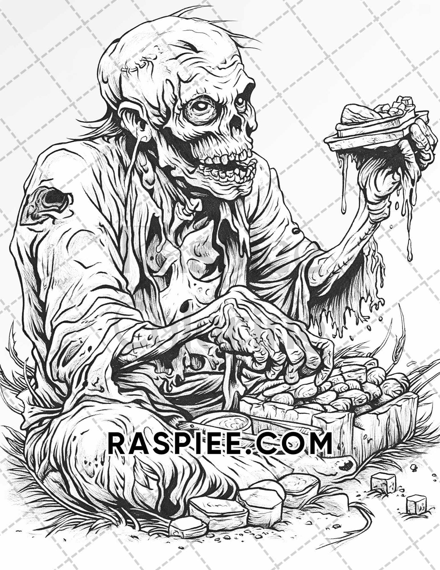 50 Spooky Monsters Halloween Adult Coloring Pages Printable PDF Instant Download - RASPIEE