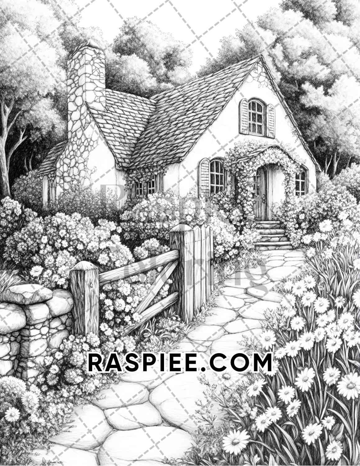 fantasy-flower-houses-adult-coloring-pages-printable-pdf-instant-downl-raspiee for Free Printable Pictures Of Houses Fantasy Flower Houses Adult Coloring Pages Printable PDF Instant Downl – RASPIEE for Free Printable Pictures Of Houses