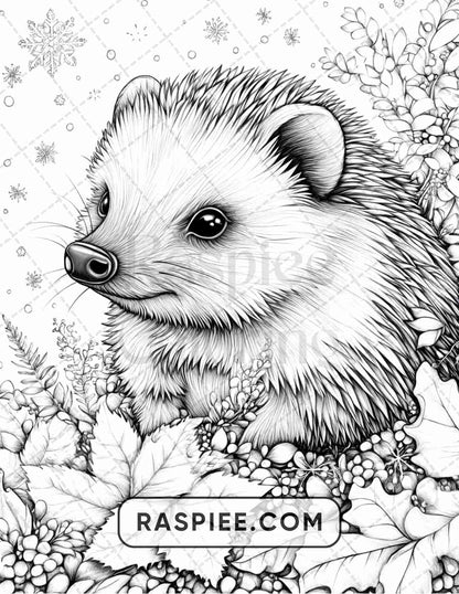 86 Winter Animals Adult Coloring Pages