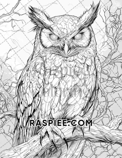 Horror Animals Halloween Adult Coloring Pages Printable PDF Instant Download