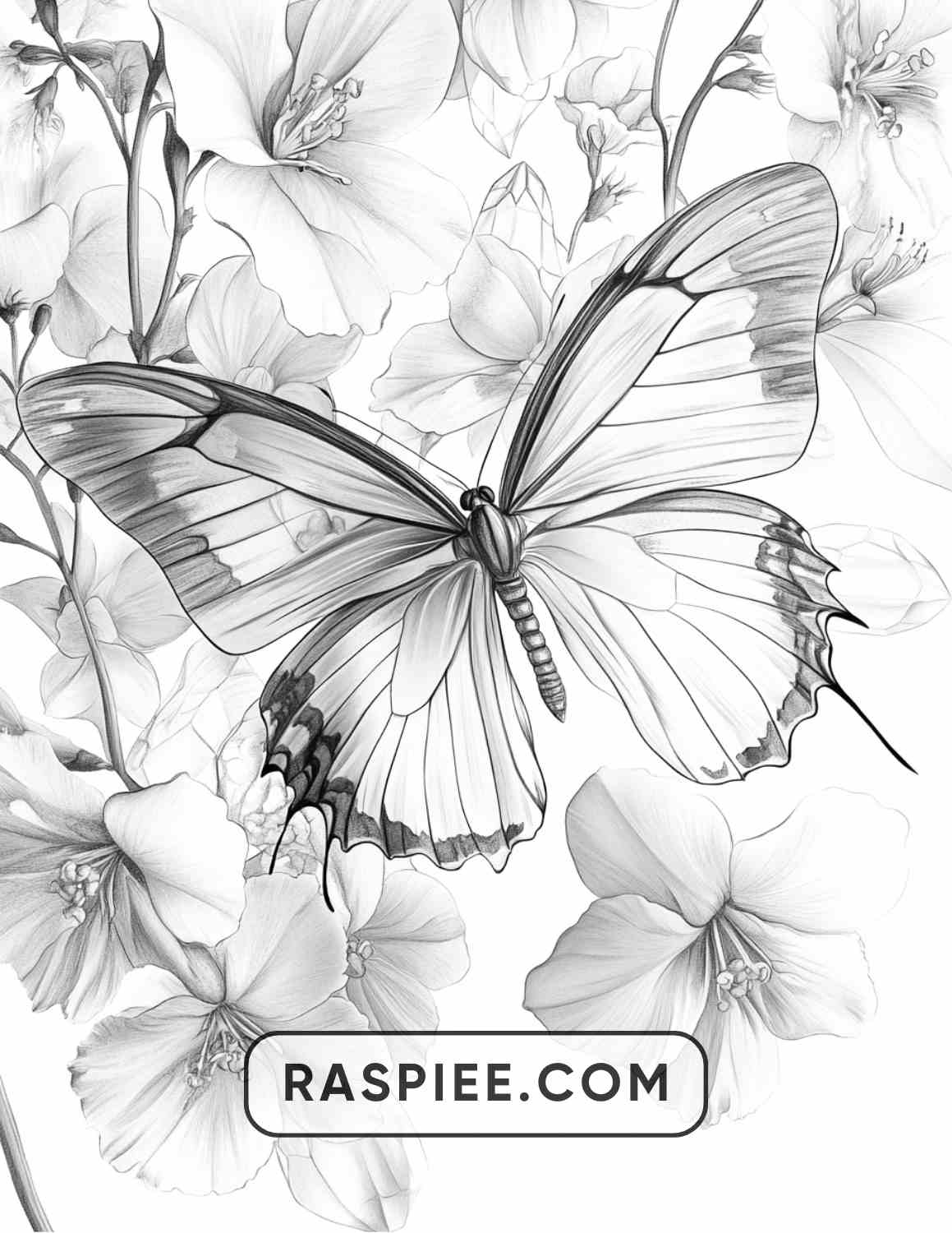 Insects and Flowers Adult Coloring Pages - RASPIEE