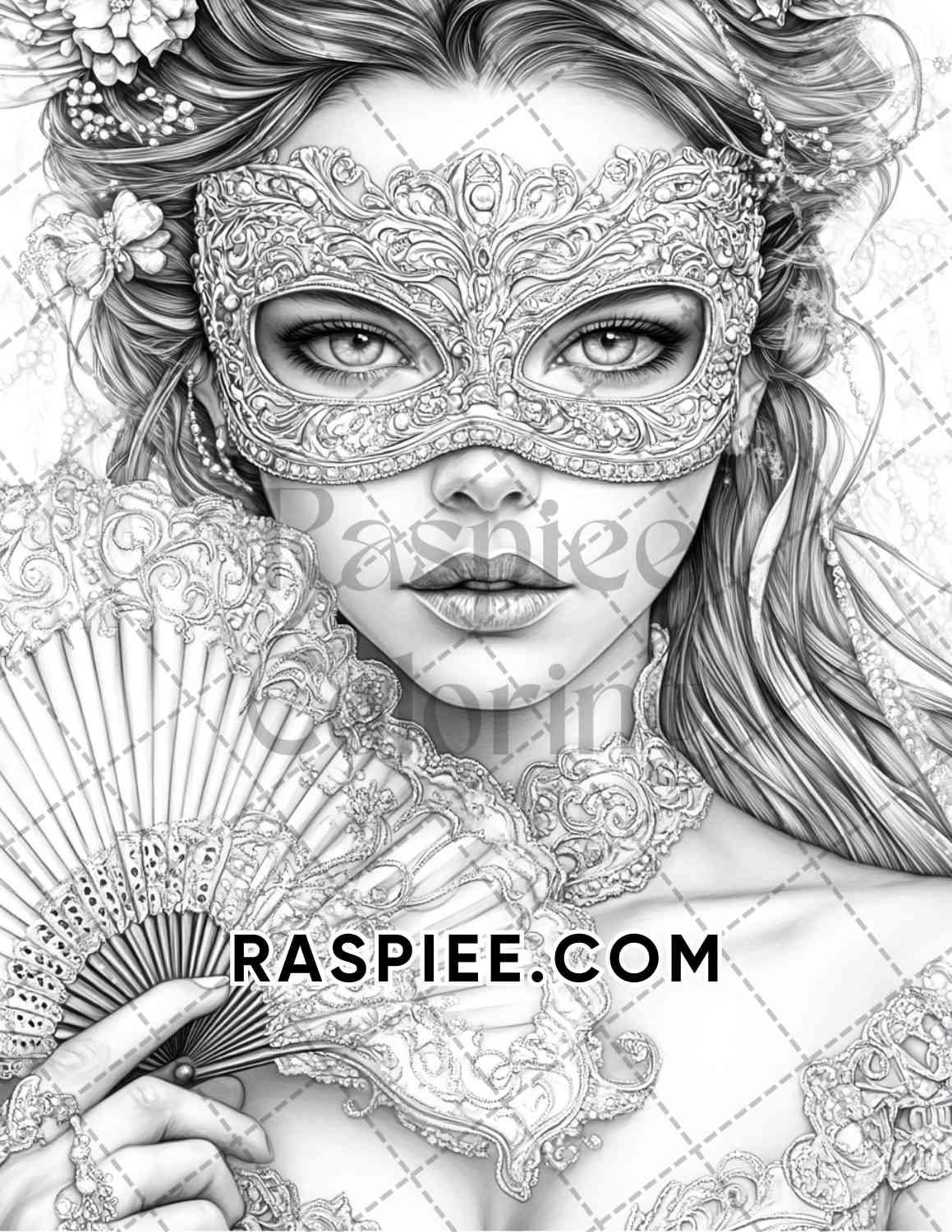 Enchanted Witches Adult Coloring Pages Printable PDF Instant Download - RASPIEE