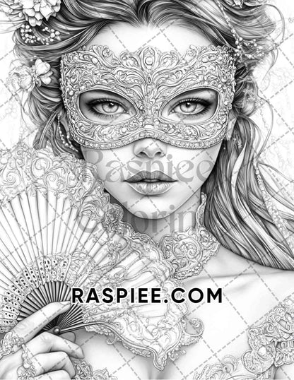 Enchanted Witches Adult Coloring Pages Printable PDF Instant Download - RASPIEE