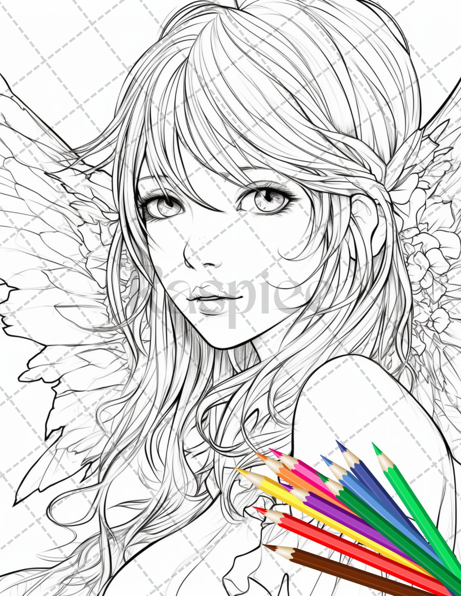 free printable hard fairy coloring pages
