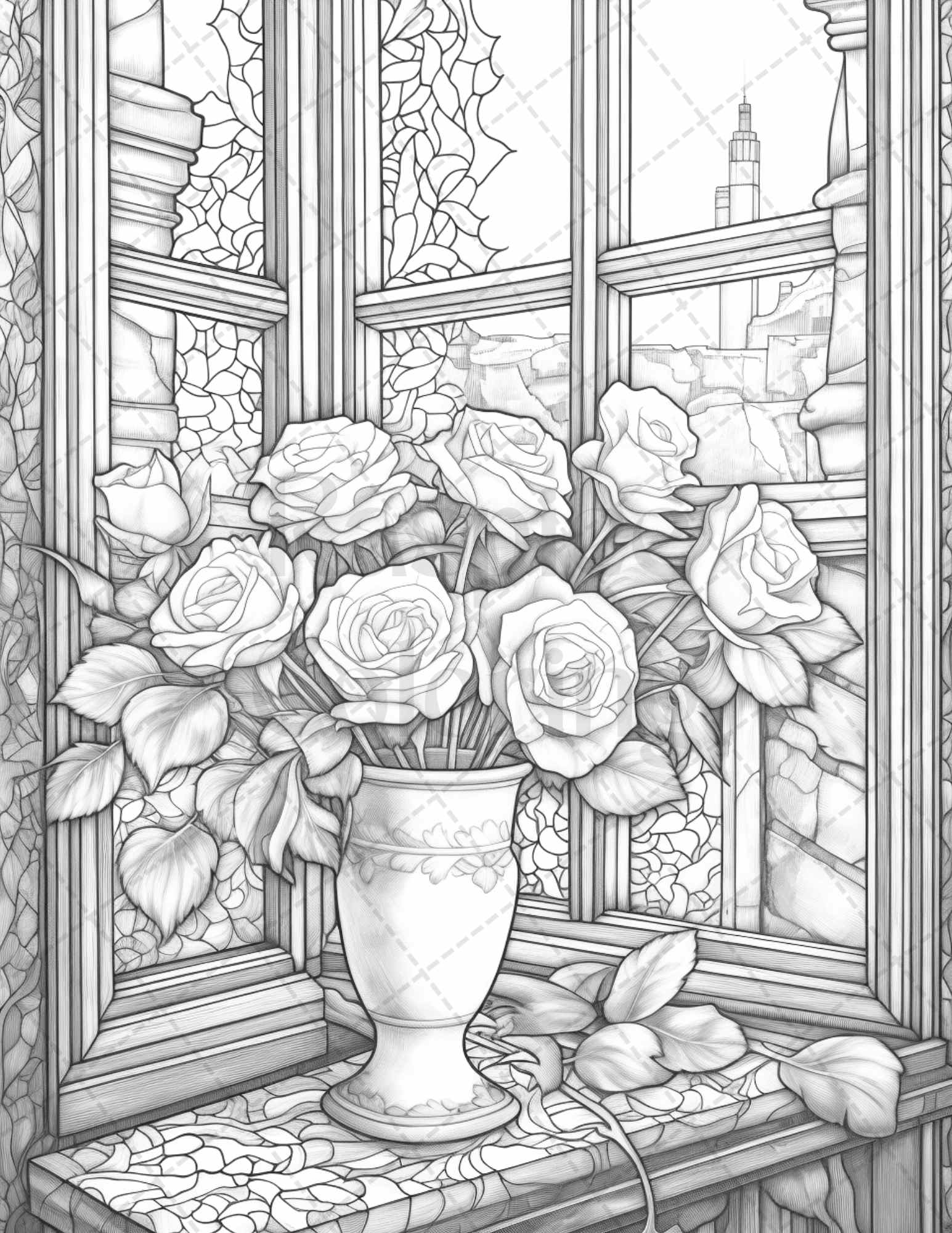 40 Captivating Roses Grayscale Coloring Pages Printable for Adults, PDF File Instant Download - raspiee