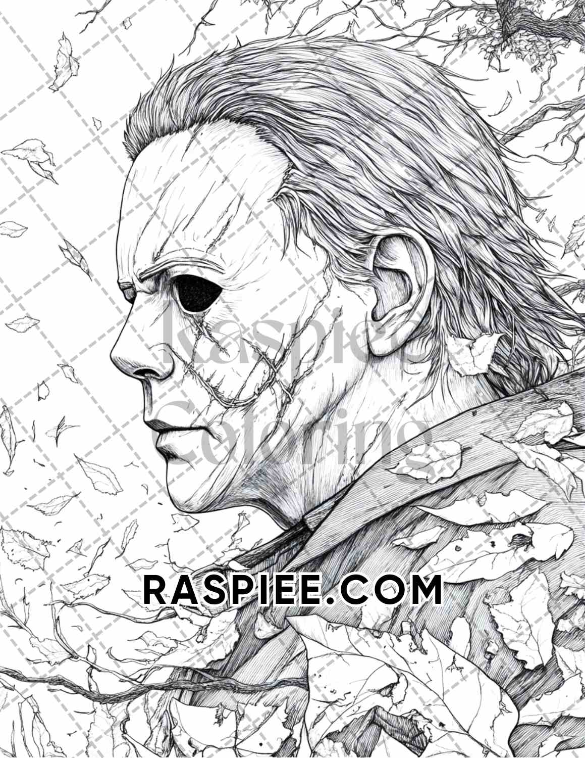 Legends of Horror Halloween Adult Coloring Pages Printable PDF Instant Download