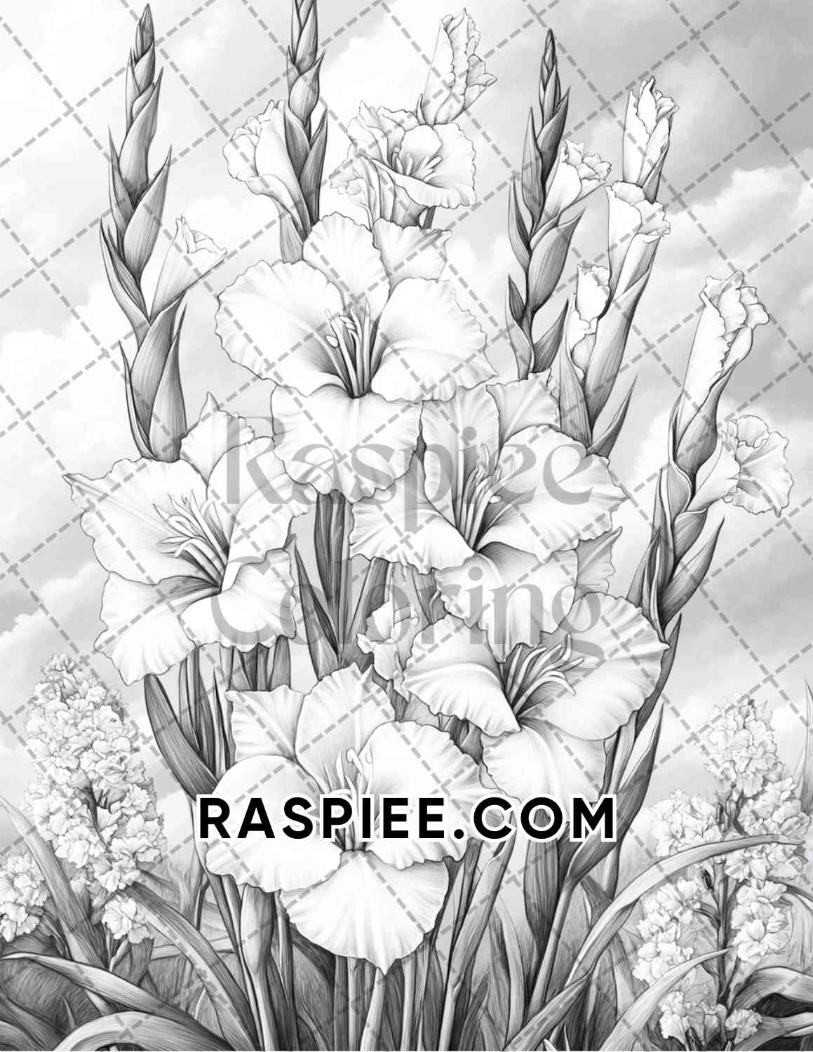 Seasonal Flowers Adult Coloring Pages Printable PDF Instant Download