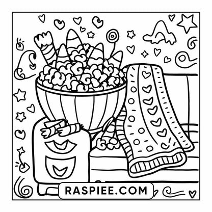 84 Cozy Halloween Bold & Easy Coloring Pages Printable PDF Instant Download - RASPIEE