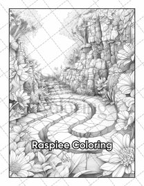 50 Fairyland Adult Coloring Pages Printable PDF Instant Download – RASPIEE
