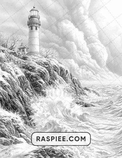 82 Winter Landscapes Adult Coloring Pages - RASPIEE