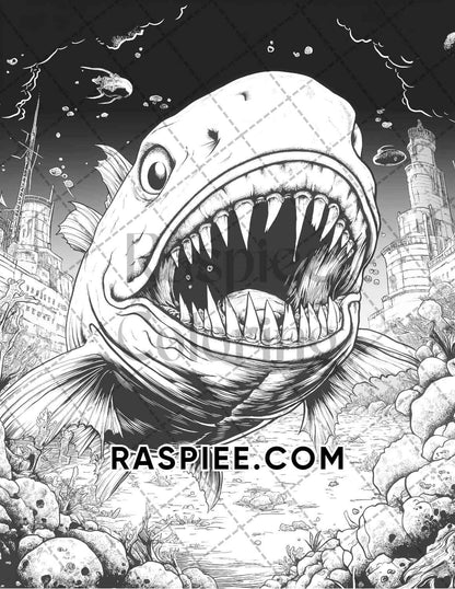 Horror Animals Halloween Adult Coloring Pages Printable PDF Instant Download