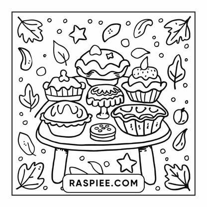 114 Cozy Autumn Bold & Easy Coloring Pages PDF Printable Instant Download - RASPIEE