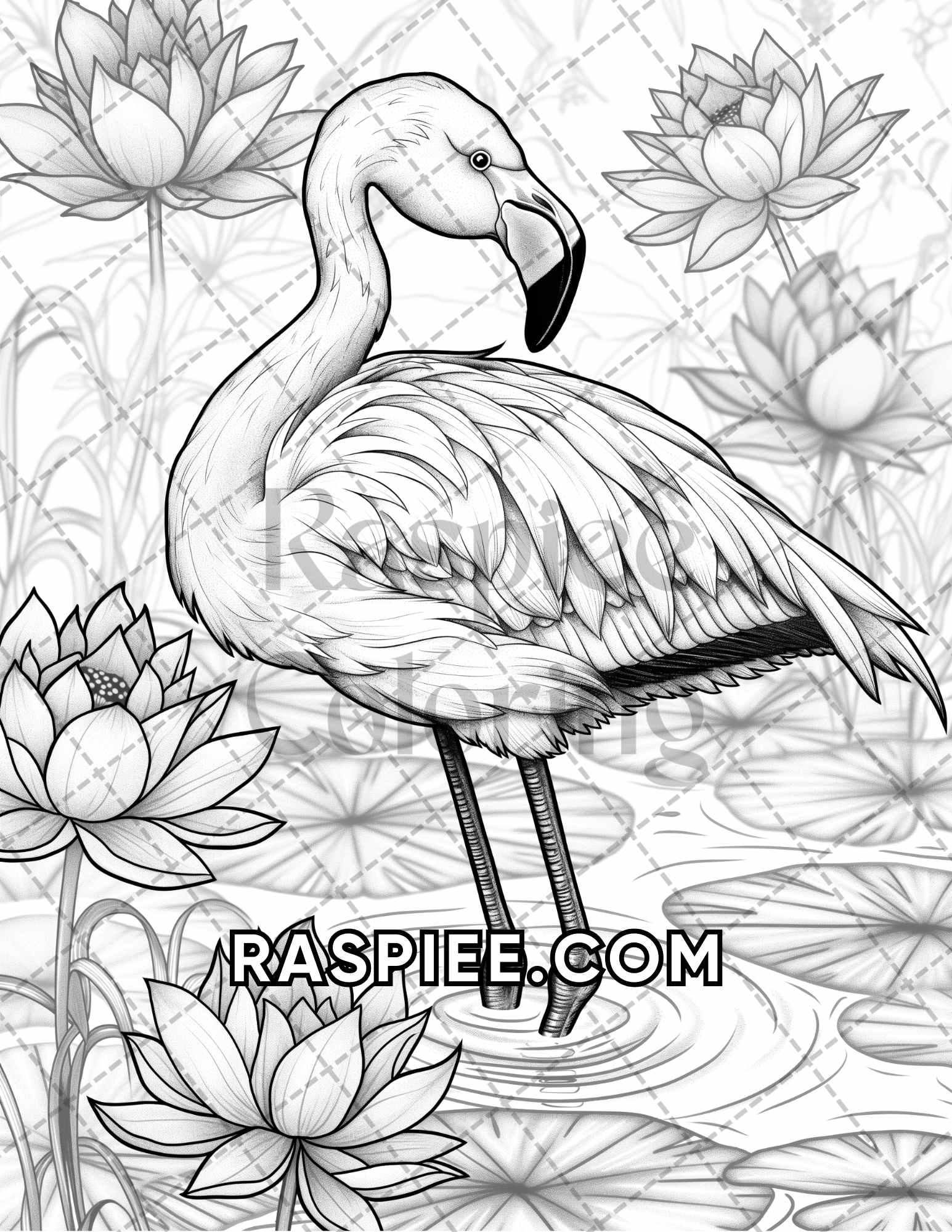 75 Animals in Flowers Grayscale Adult Coloring Pages Printable PDF Instant Download - RASPIEE