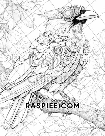 Steampunk Halloween Adult Coloring Pages Printable PDF Instant Download