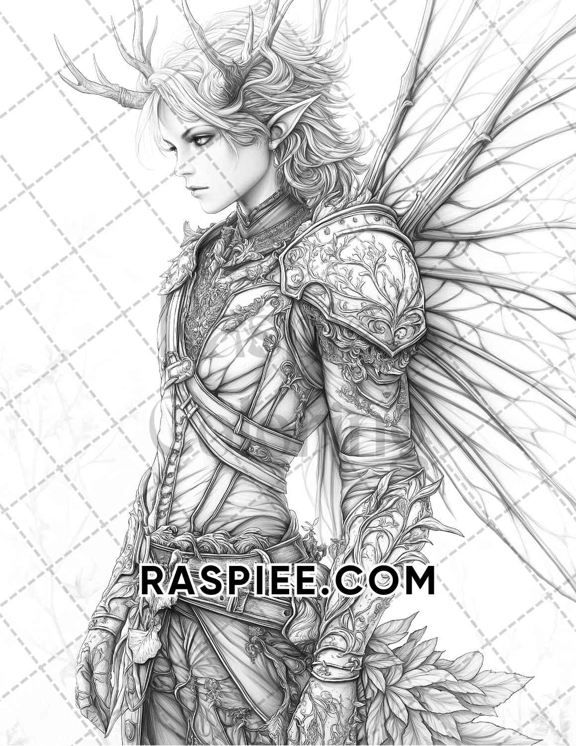 Fairy Beauties Portrait Adult Coloring Pages Printable PDF Instant Download