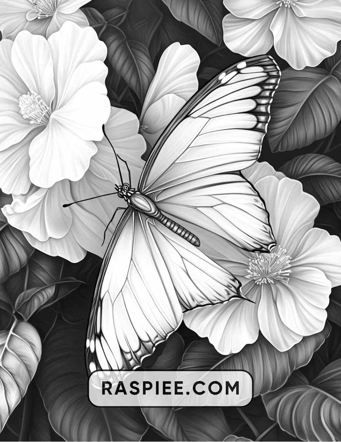 Insects and Flowers Adult Coloring Pages - RASPIEE