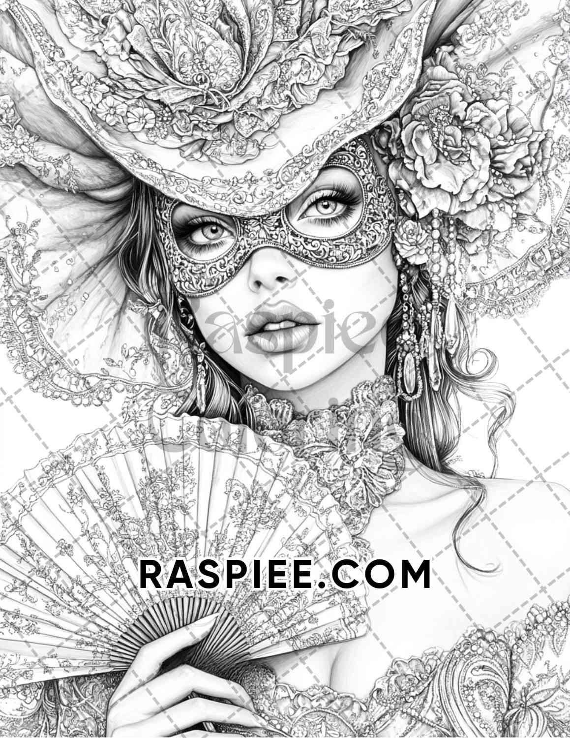 Enchanted Witches Adult Coloring Pages Printable PDF Instant Download - RASPIEE