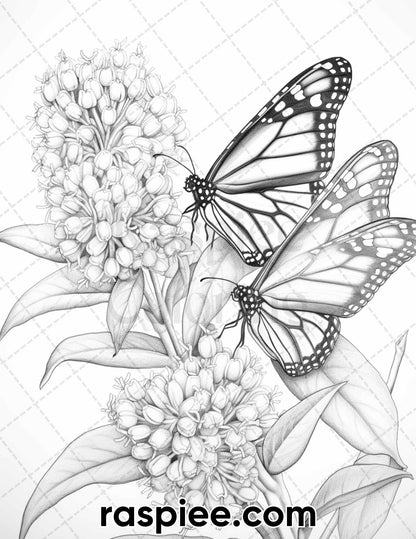 adult coloring pages, adult coloring sheets, adult coloring book pdf, adult coloring book printable, grayscale coloring pages, grayscale coloring books, spring coloring pages for adults, spring coloring book pdf, flower coloring pages for adults, flower coloring book pdf, butterfly coloring pages