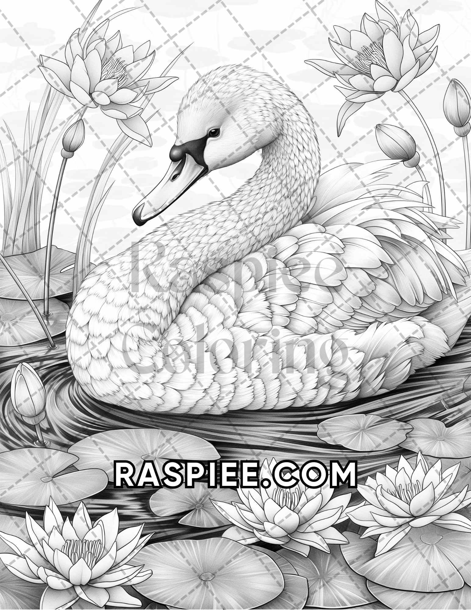 75 Animals in Flowers Grayscale Adult Coloring Pages Printable PDF Instant Download - RASPIEE