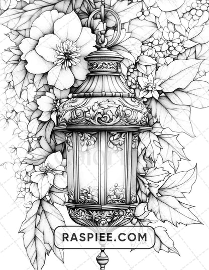 77 Winter Flowers Adult Coloring Pages