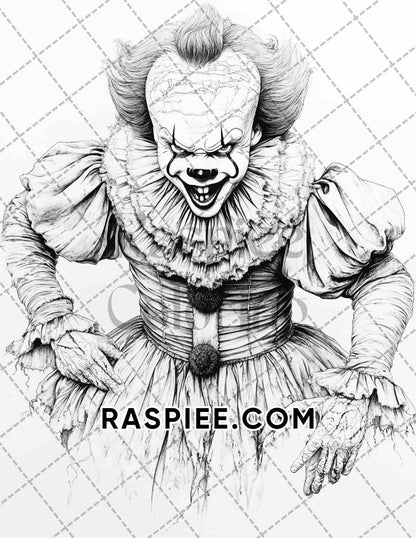 Legends of Horror Halloween Adult Coloring Pages Printable PDF Instant Download