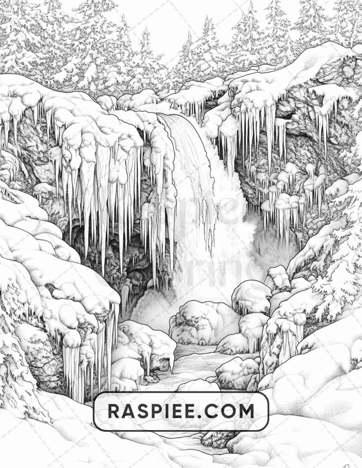 82 Winter Landscapes Adult Coloring Pages - RASPIEE