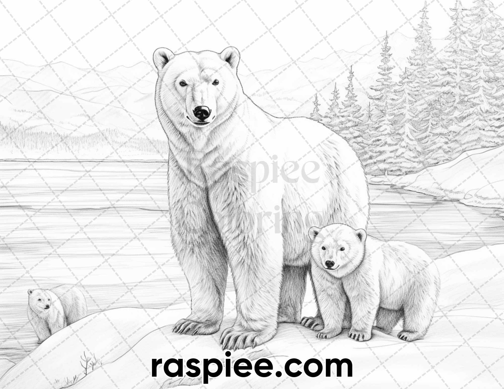 50 Winter Wonderland Grayscale Coloring Pages for Adults, Printable PDF  Instant Download