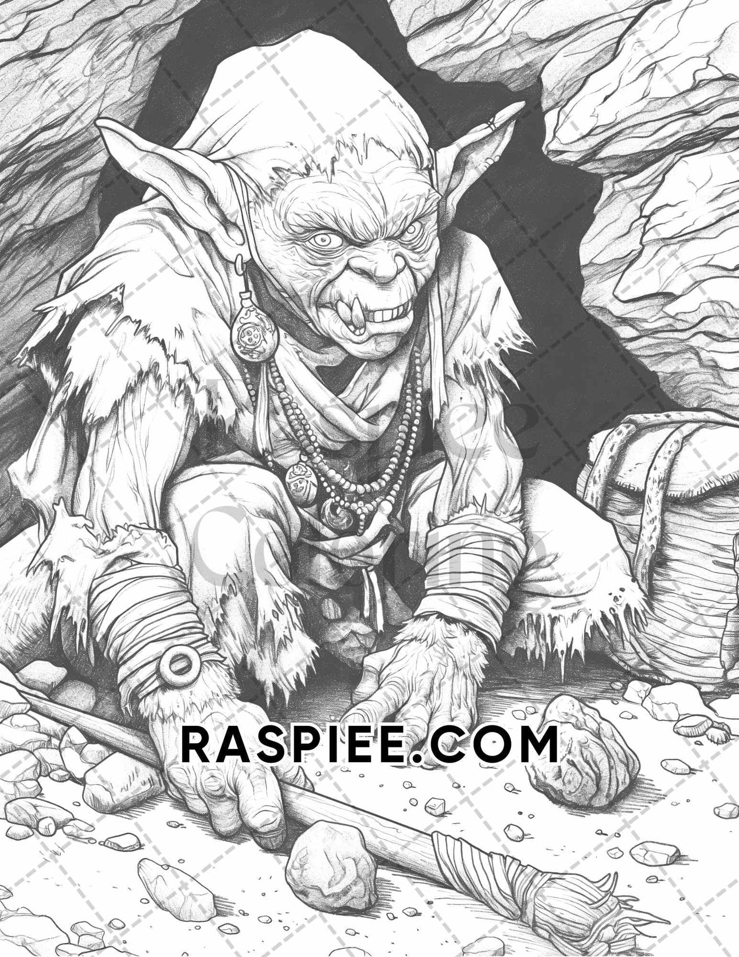 50 Spooky Monsters Halloween Adult Coloring Pages Printable PDF Instant Download - RASPIEE