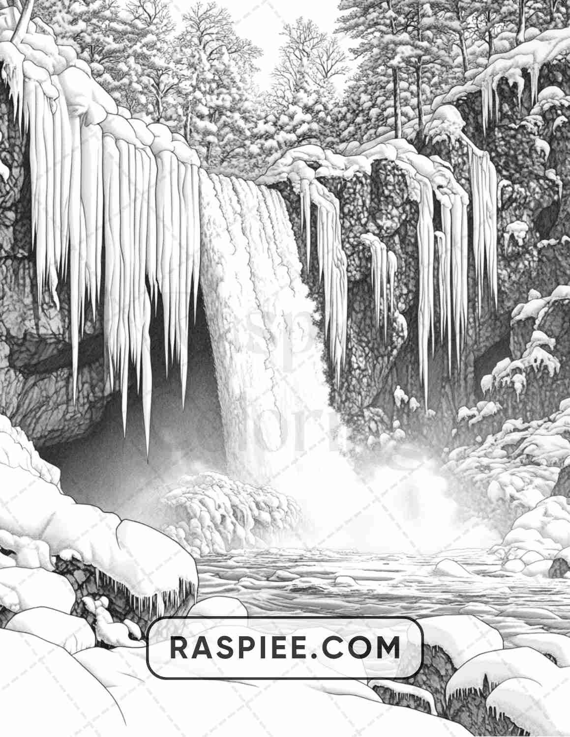 82 Winter Landscapes Adult Coloring Pages - RASPIEE