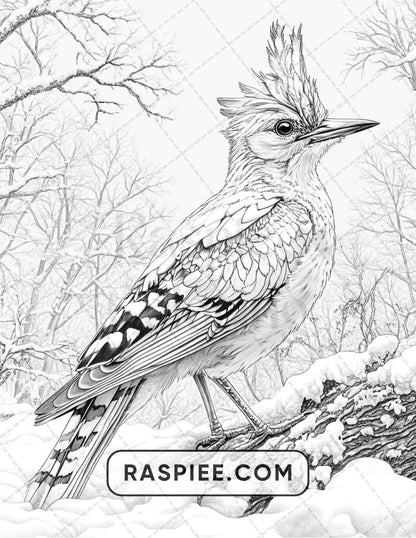 80 Winter Birds Adult Coloring Pages