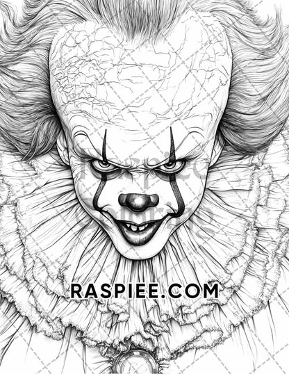 Legends of Horror Halloween Adult Coloring Pages Printable PDF Instant Download