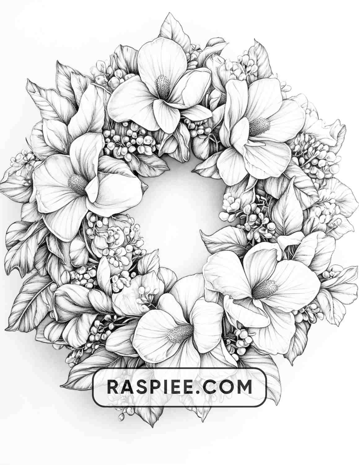 72 Christmas Wreaths Adult Coloring Pages - RASPIEE