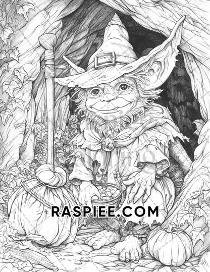 50 Spooky Monsters Halloween Adult Coloring Pages Printable PDF Instant Download - RASPIEE