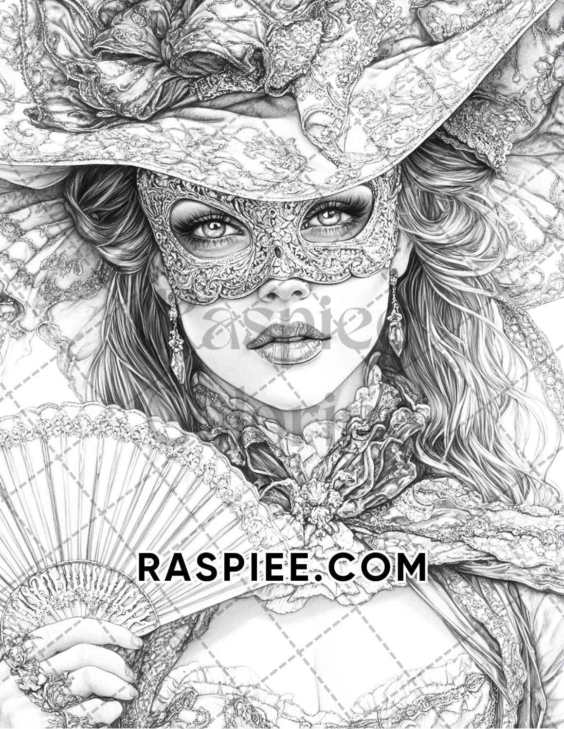 Enchanted Witches Adult Coloring Pages Printable PDF Instant Download - RASPIEE