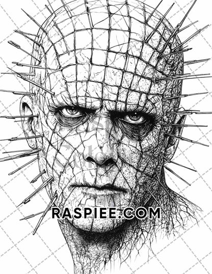 Legends of Horror Halloween Adult Coloring Pages Printable PDF Instant Download