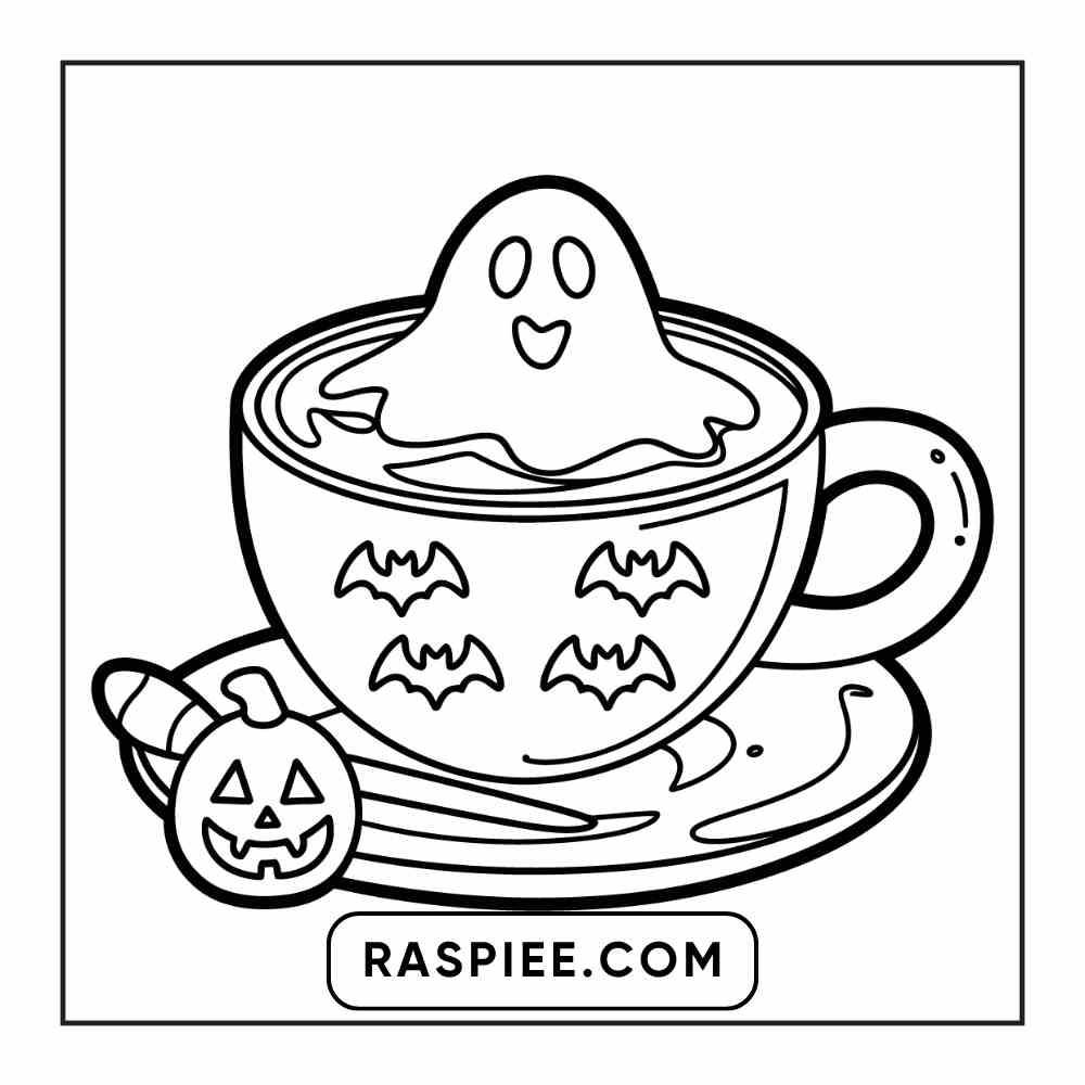 100 Bold Easy Spooky Food & Drinks Coloring Pages Printable PDF Instant Download - RASPIEE