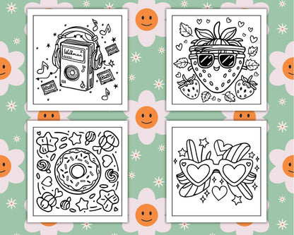 127 Bold and Easy Cute Groovy Coloring Pages - RASPIEE