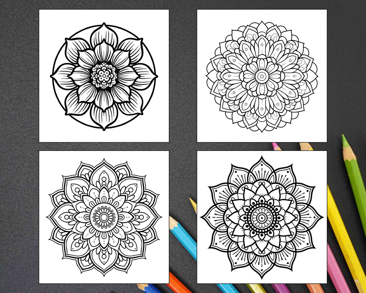 250 Mandala Adult Coloring Pages Vol.3 - RASPIEE