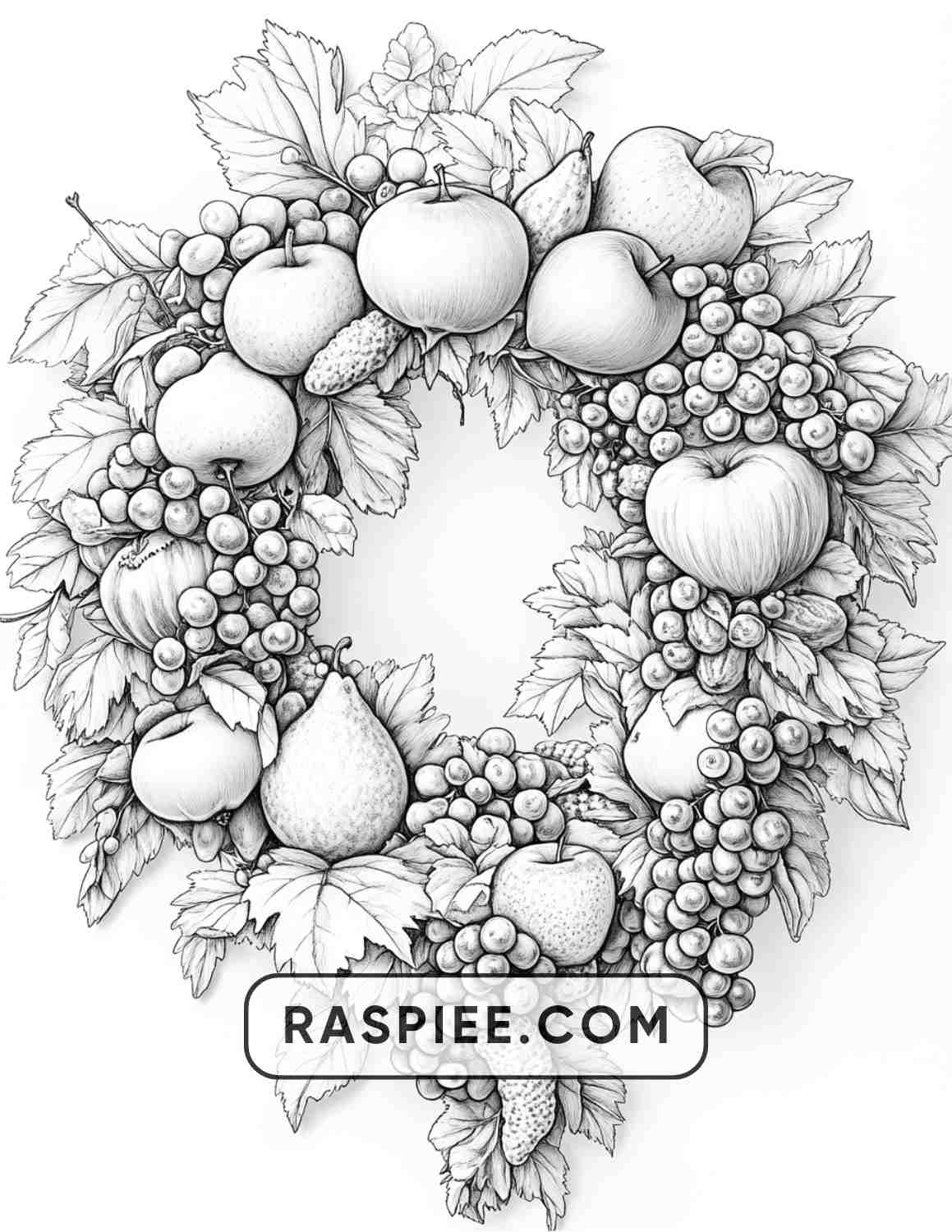 72 Christmas Wreaths Adult Coloring Pages - RASPIEE