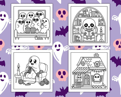 93 Bold and Easy Little Spooky Coloring Pages Printable PDF Instant Download - RASPIEE