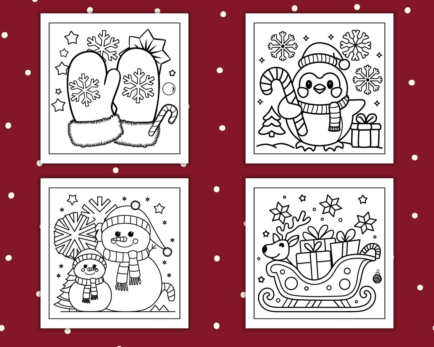 69 Bold and Easy Cozy Christmas Coloring Pages