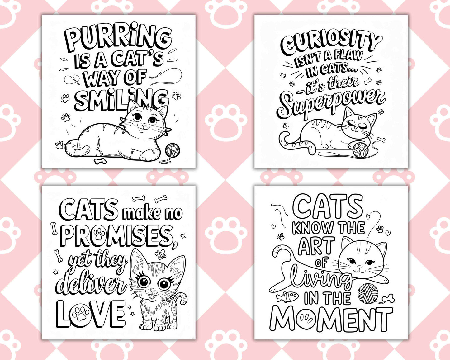 100 Bold and Easy Cute Cats Coloring Pages - RASPIEE