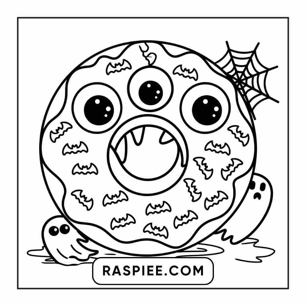 100 Bold Easy Spooky Food & Drinks Coloring Pages Printable PDF Instant Download - RASPIEE