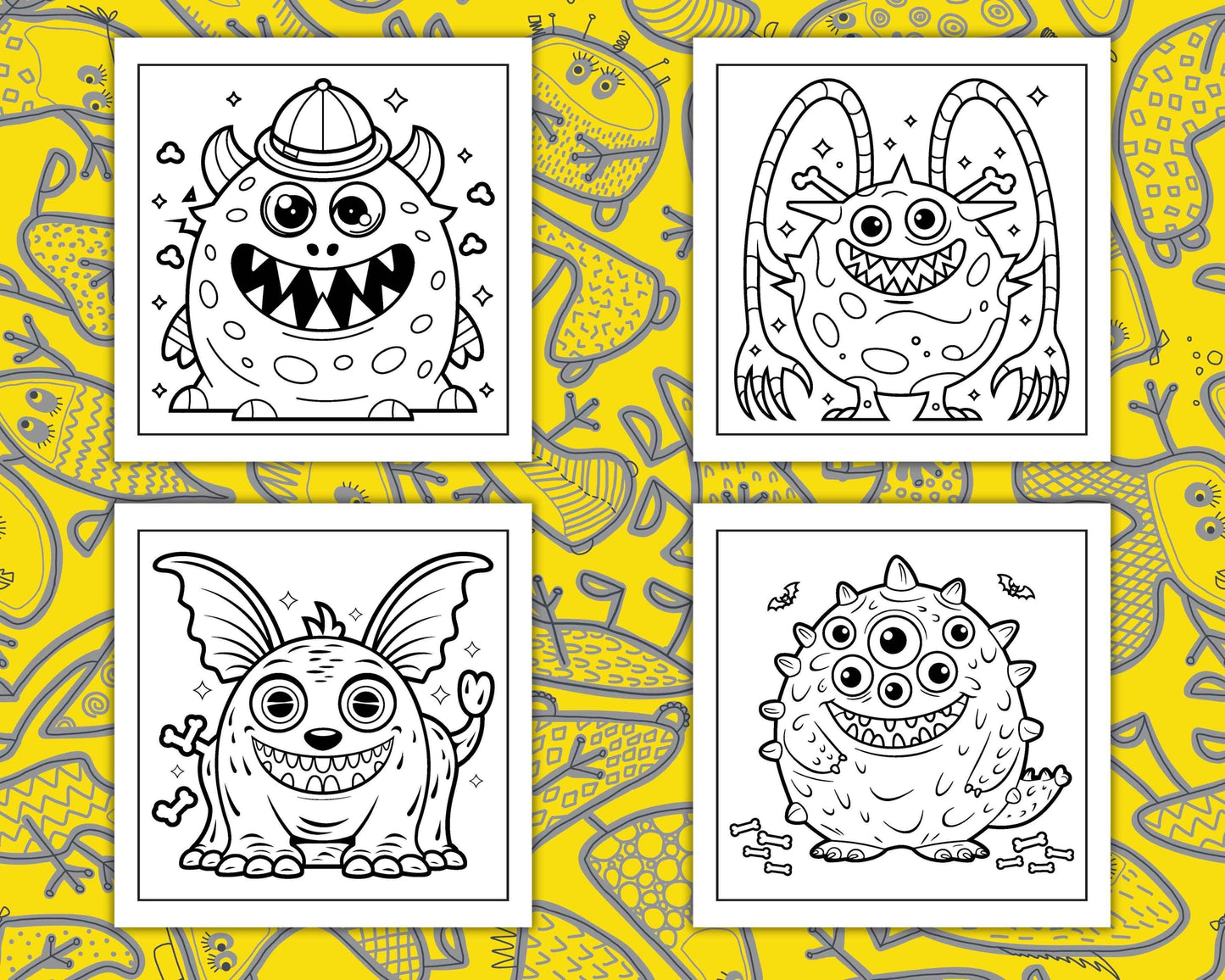 90 Bold and Easy Creepy Monster Coloring Pages - RASPIEE