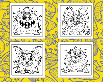 90 Bold and Easy Creepy Monster Coloring Pages - RASPIEE