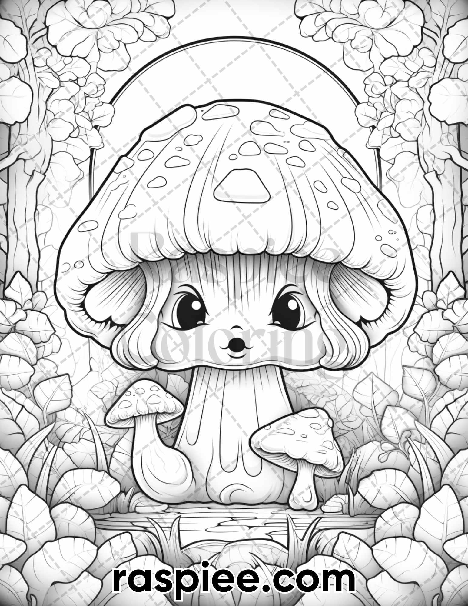 10 Kawaii Mushroom Coloring Pages Printable for Adults: Unleash Your Inner Artist