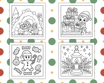 120 Bold and Easy Christmas Coloring Pages Printable PDF Instant Download - RASPIEE