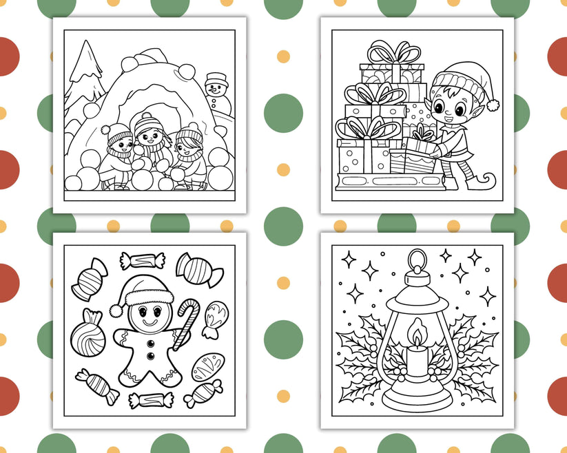 120 Bold & Easy Christmas Coloring Pages Printable PDF for Kids Adults ...