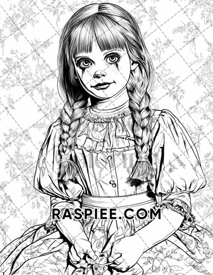 Legends of Horror Halloween Adult Coloring Pages Printable PDF Instant Download