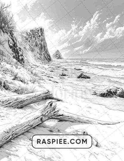 82 Winter Landscapes Adult Coloring Pages - RASPIEE